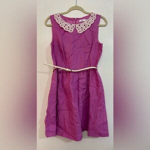 Kensie Linen Dress with Lace Detail